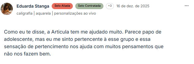 Print real de feedback dentro da comunidade Articula